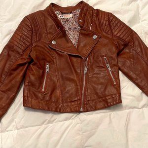 H&M girl's biker jacket in Cognac
